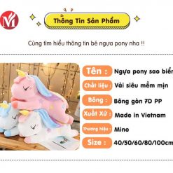 Thông tin sản phẩm Ngựa Pony 1 sừng đẹp, mềm mại