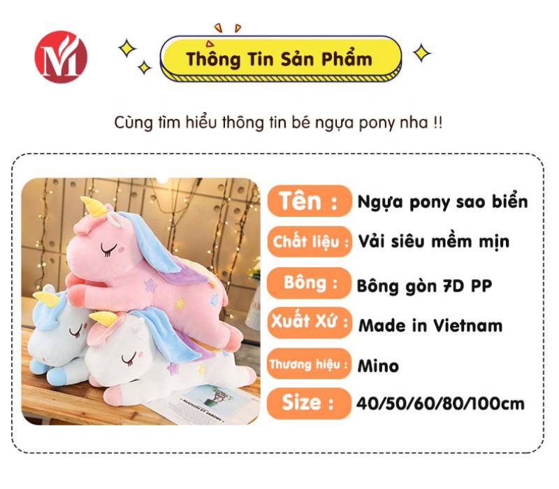 Thông tin sản phẩm Ngựa Pony 1 sừng đẹp, mềm mại
