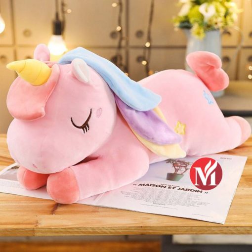 Ngựa bông Pony một sừng màu hồng 60cm