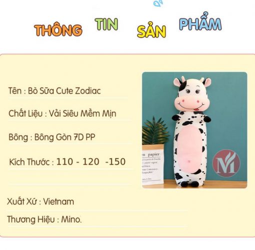 Thông tin sản phẩm gấu ôm bò sữa nhà Mino